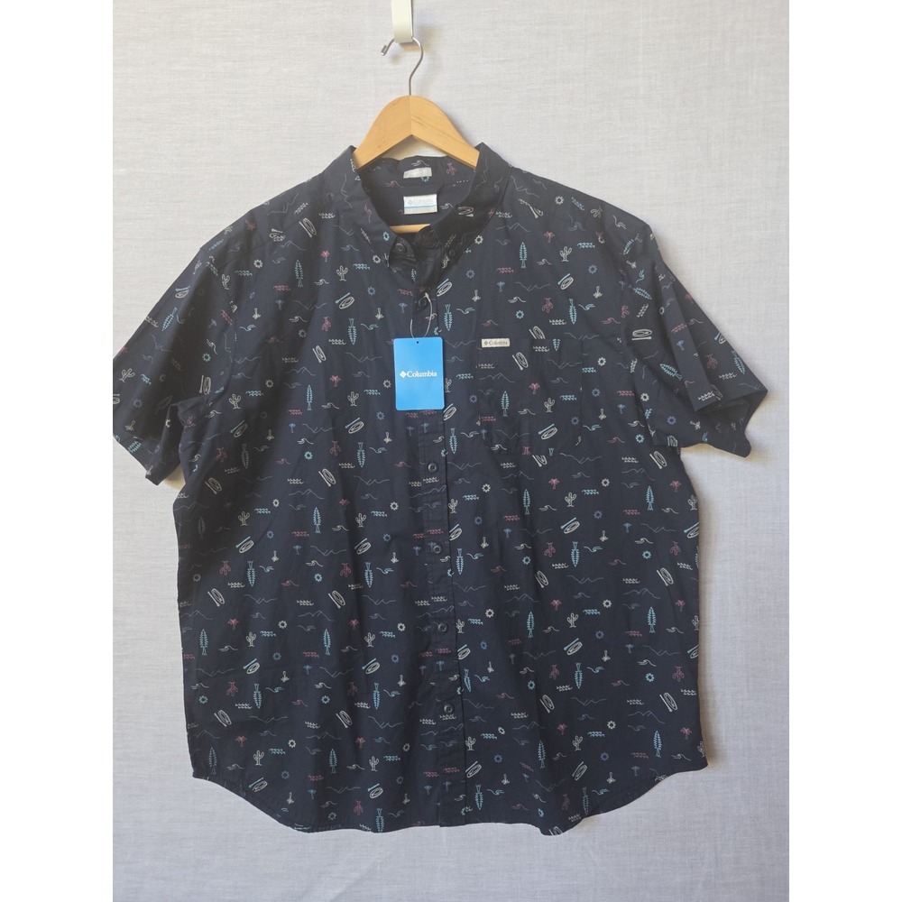 Columbia Shirt Mens Navy Rapid River Short Sleeve Button Down Shirt XL New NWT